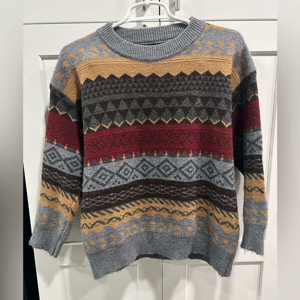 Multicolor Geometric Pattern Sweater - image 1